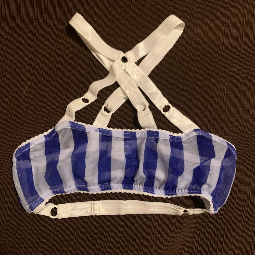 Solstice Intimates Cut It Out Bralette in Sky Line Mesh, NEW size small